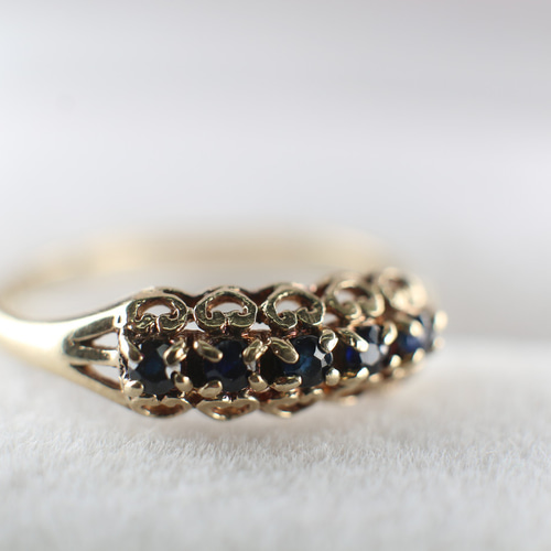 英国 ロンドン 1980年 ビンテージ ゴールド リング 指輪 レディース  