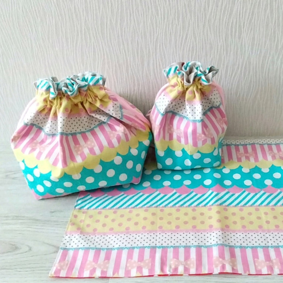 ❤ランチョンマット40×60❤小学校❤リバーシブル❤ゆめかわ❤さくらんぼ❤ ❤ランチョンマット40×60❤小学校❤リバーシブル❤ゆめかわ