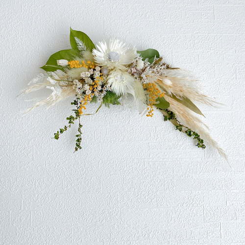 White＆green 横長スワッグ 表札 ネームプレート 店舗 看板に合わせて