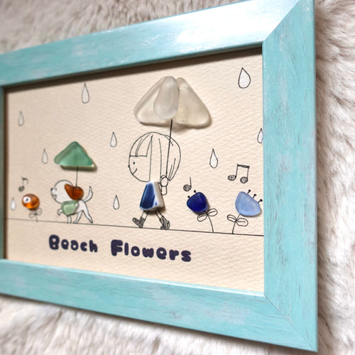 シーグラスアート「Beach Flowers 11」 イラスト kanny-mac 通販