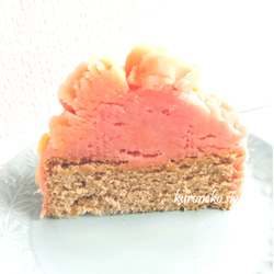 さつま芋のお花の台湾かすてらのケーキ/ピンク/グルテンフリー/無添加/フラワーケーキ/デコレーションケーキ/誕生日/猫 5枚目の画像