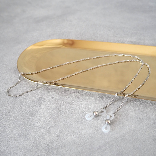 3日以内発送 メガネチェーンサージカルステンレス BOX入り グラス