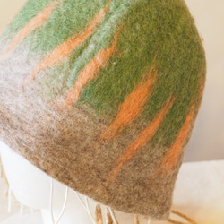 サウナハット サウナ帽子 羊毛フェルト フェルト ハット 帽子 サウナ グラデーション ファッション 11枚目の画像