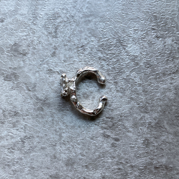 ギラギラ輝く石付きイヤーカフ【Melty/CZ ear cuff(sv)＜square6mm CZ＞】 4枚目の画像