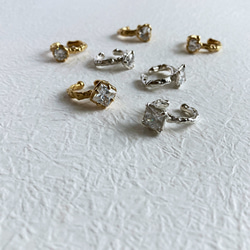 ギラギラ輝く石付きイヤーカフ【Melty/CZ ear cuff(sv)＜square6mm CZ＞】 14枚目の画像