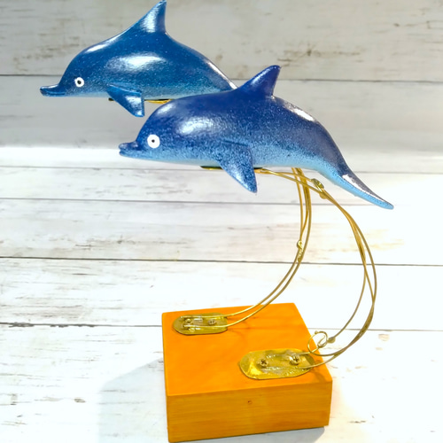 木のイルカ・蒼いイルカたち 立体・オブジェ GOTTA 通販 15746486