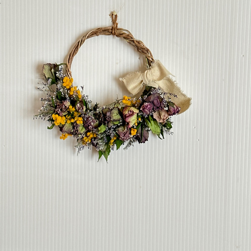 ドライフラワー♡ミモザ＆クリスマスローズ（小） リース Rest garden  