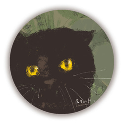 缶バッジ_38mm【077：黒猫】２個セット　※他の絵柄との組み合わせでのセット出品もしています 2枚目の画像