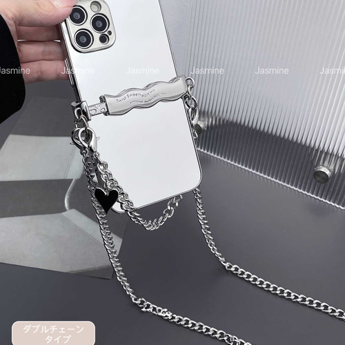 スマホ iphone ハートチェーンストラップ スマホショルダー ストラップ