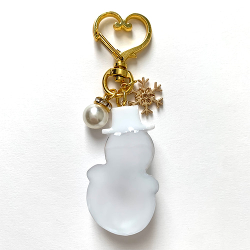 snowman＊キラキラ雪だるまキーホルダー WHITE キーホルダー miasnow