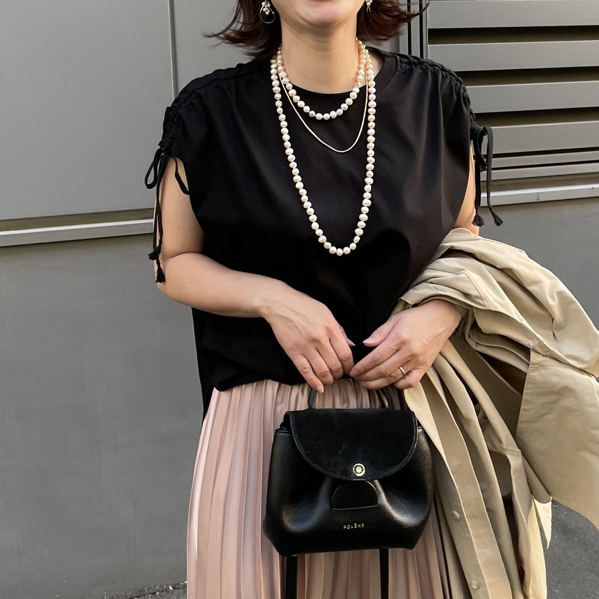 ■お洒落♡さらりと気持ちいい細見えコットンTシャツ M~LL【F】黒 KMC-516 386010