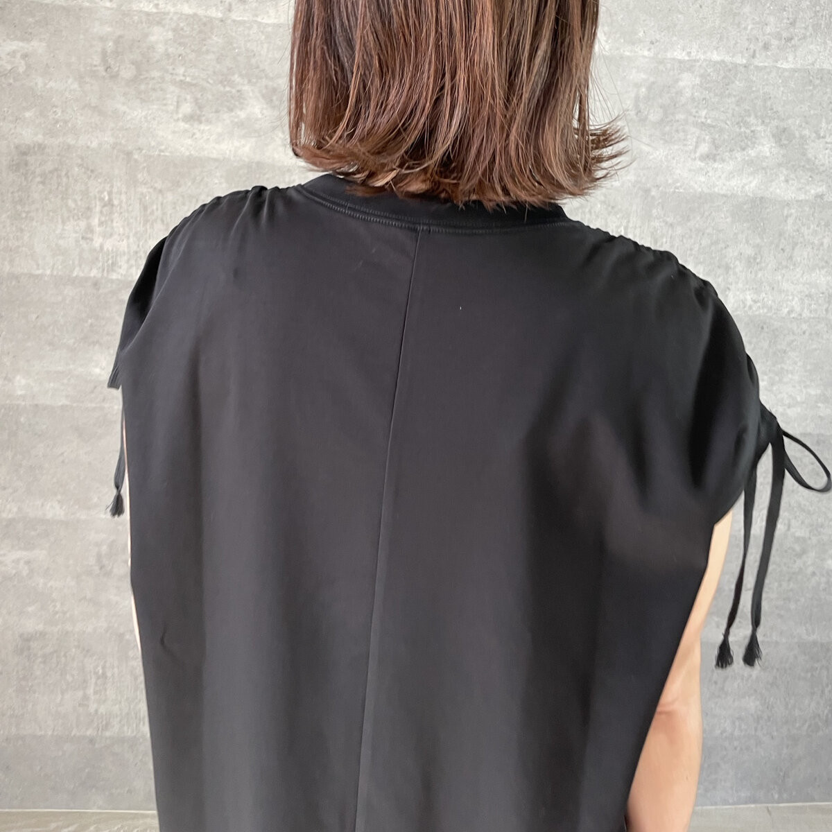 ■お洒落♡さらりと気持ちいい細見えコットンTシャツ M~LL【F】黒 KMC-516 386010