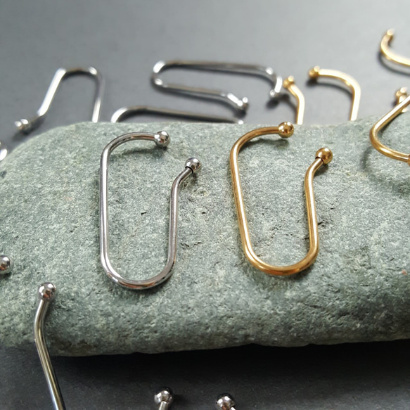 [1ペア] オールステンレス製 オリジナル イヤーカフ  金属アレルギー対応 8枚目の画像