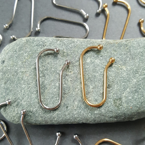 [1ペア] オールステンレス製 オリジナル イヤーカフ  金属アレルギー対応 6枚目の画像