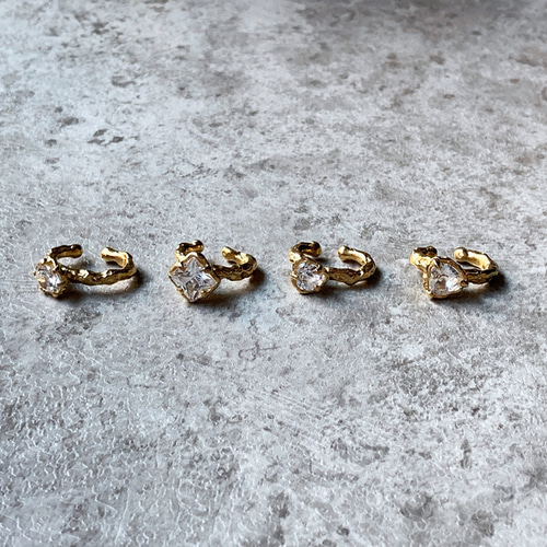 ギラギラ輝く石付きイヤーカフ【Melty/CZ ear cuff(gd