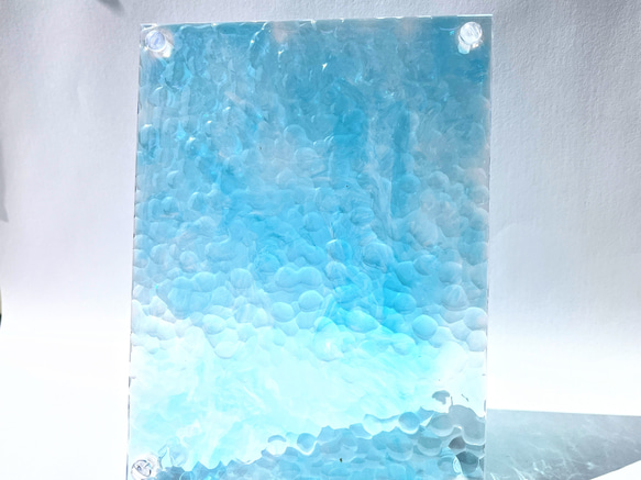(Mサイズ)コバルトブルーの水面オブジェ / インテリア / レジン 3枚目の画像