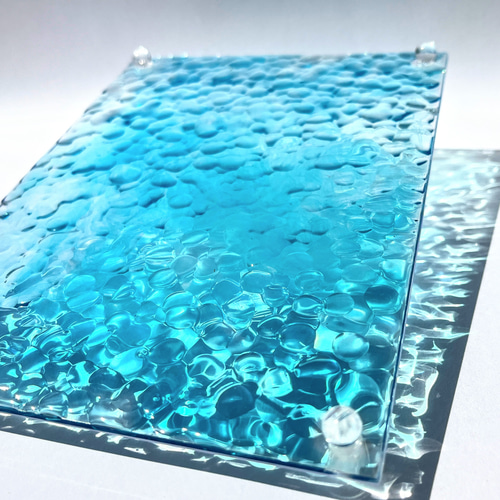 Mサイズ)コバルトブルーの水面オブジェ / インテリア / レジン その他