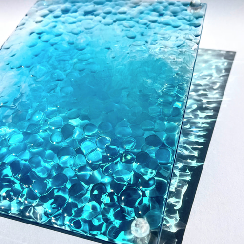 Mサイズ)コバルトブルーの水面オブジェ / インテリア / レジン その他