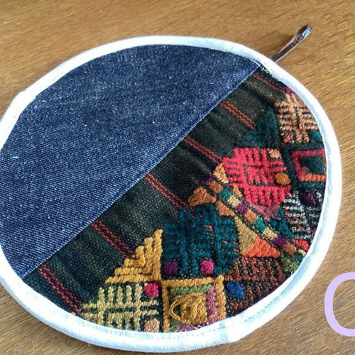 NAMAI ラリーキルト　新品　未使用 カンタ刺繍 ラリーキルト インドの古布210×152cm パープル系の