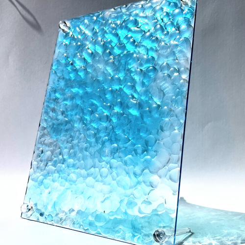Sサイズ)コバルトブルーの水面オブジェ/ インテリア / レジン その他