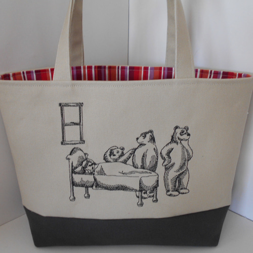 くまとうさぎ刺繍トートバッグ c4e3296ce9765d580542509b1d194d