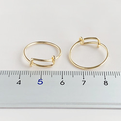 サイズ可変 ワイヤー リング 指輪 14kgf ゴールド（1コ） 3枚目の画像