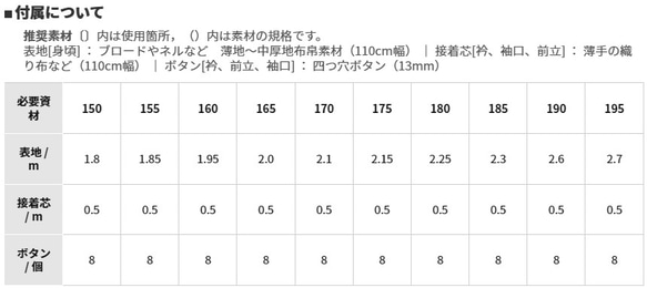 【型紙】バンドカラーシャツ(150-165/170-185) SH2203-JM ベビー キッズ ジュニア メンズ 11枚目の画像