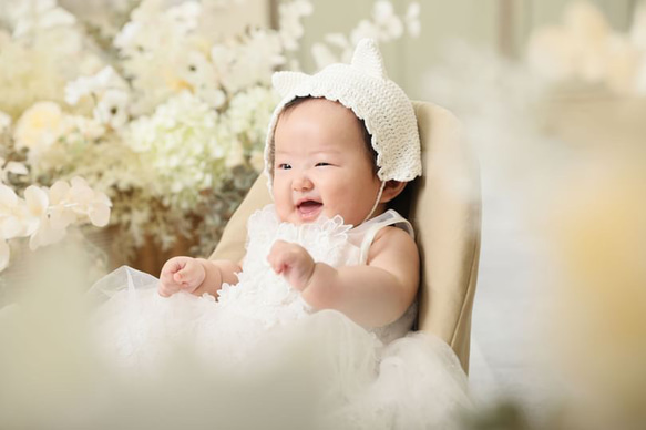 BABY ねこみみボンネット 黒×オフ白 BABY☆THE STARS on X