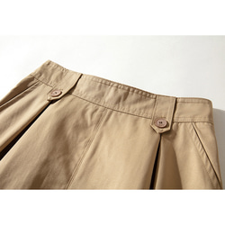 フレアスカート　フランス風スカート　ベルト付き　カーキ　M-XLサイズ　 L185 3枚目の画像