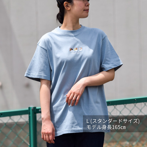 2025新作】猫が選べる！にゃんこトリオ刺繍Tシャツ 名入れ可【選べる4