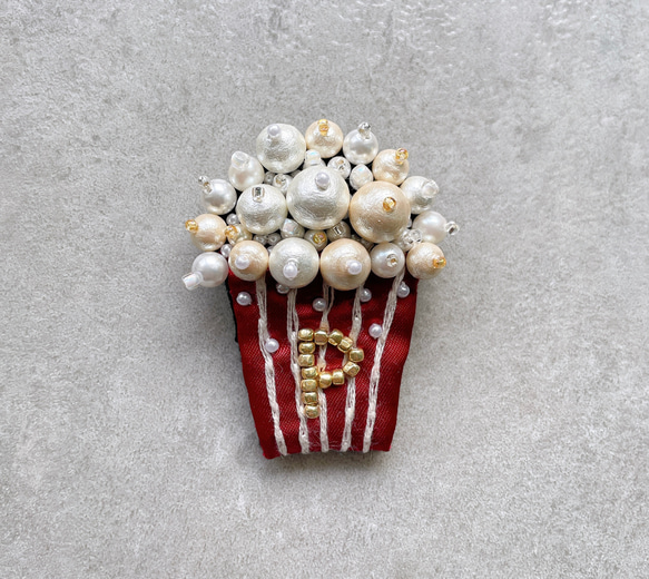 ポップコーン×ブローチ 1枚目の画像