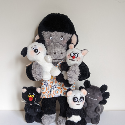 即売】カエル 手作りテディベア ぬいぐるみ 人形 オリジナル