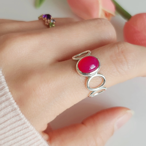 シャンカリジュエリー ピンクトパーズシルバーリング シャンカリ