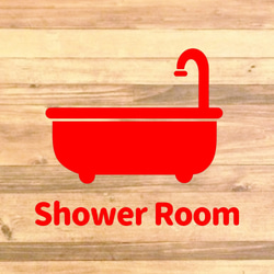 【バスルーム・シャワールーム・お風呂場・同棲・新婚】【シンプル・防水・分かりやすい】showerroomステッカー♪ 6枚目の画像