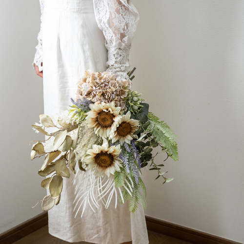 おもちまろん様ドライフラワー系の造花くすみパープルブルー系ブライダル結婚式前撮り ba7eb4f316761fae7c5780763904ee