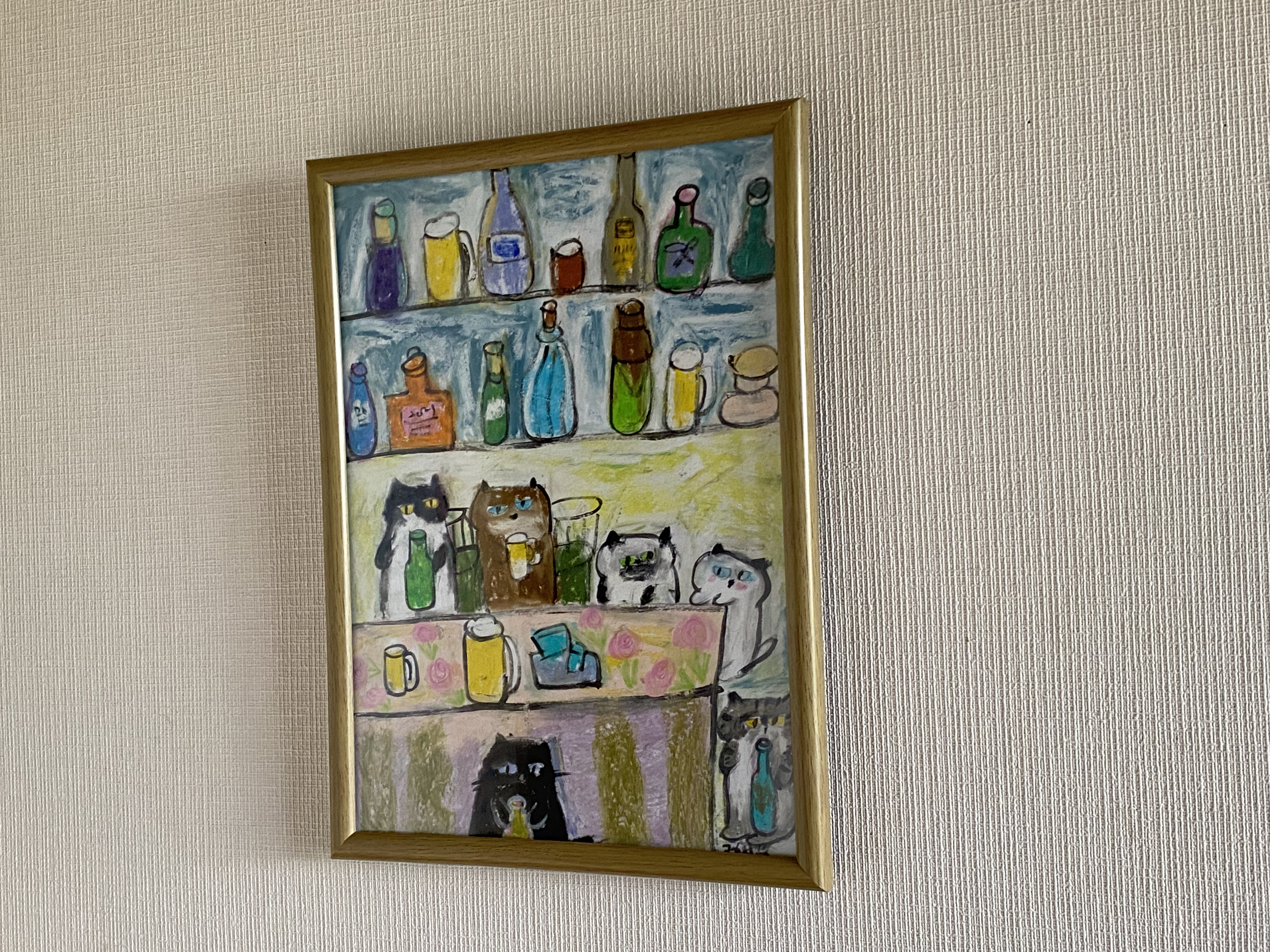 絵画。壁掛け絵原画手描き【楽しいビールパーティー】03 絵画。壁掛け絵原画手描き【楽しいビールパーティー】03