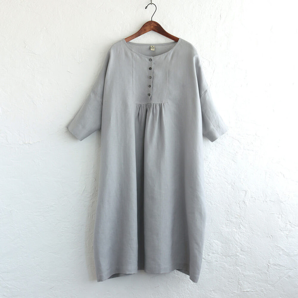 Fluffy Body Cover 亞麻罩衫連衣裙（灰色）OP32。 第10張的照片