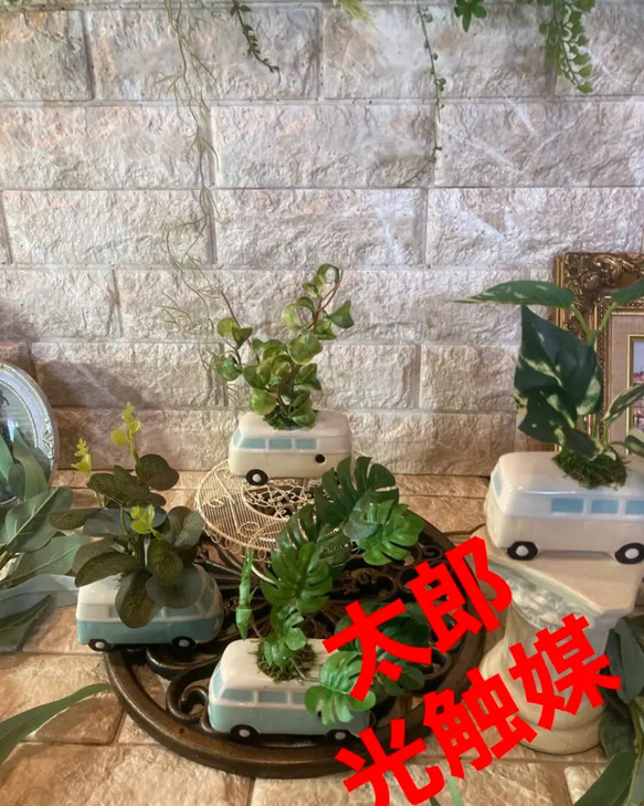 光触媒 人工観葉植物 ウォールグリーン フェイクグリーン 車4種