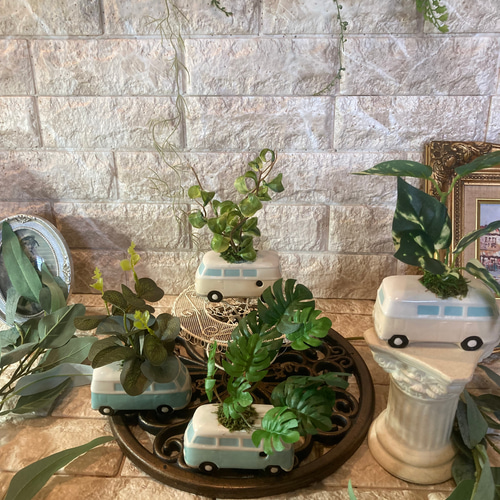 光触媒 人工観葉植物 ウォールグリーン フェイクグリーン 車4種
