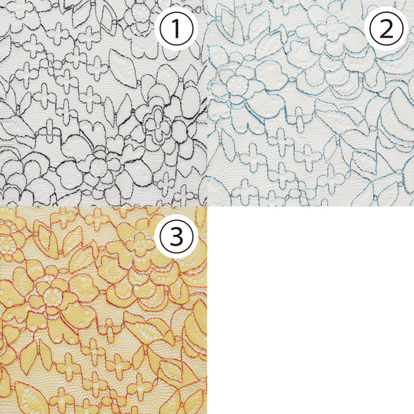 洗える帯揚げ 高級レース化繊 選べる3色【お洒落上級者なフラワーラインレース】お花柄って絶対可愛い ポリ100％ 3枚目の画像