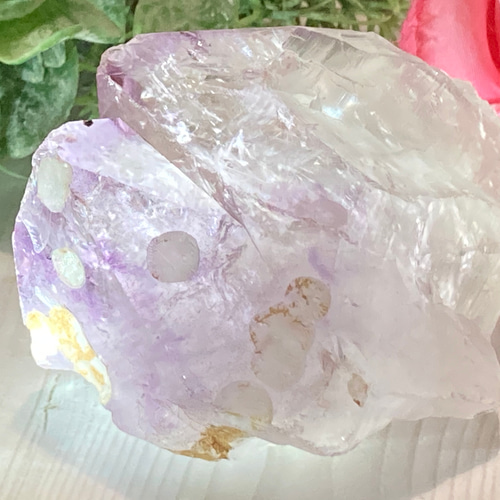 カルサイト内包✨　カコクセナイト　レインボー　ラベンダー　アメジスト　結晶　原石 カルサイト内包✨ カコクセナイト レインボー ラベンダー