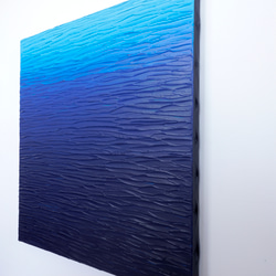 [Mukayu (M-#46)] 現代藝術繪畫海藝術面板藍色紋理藝術 第4張的照片