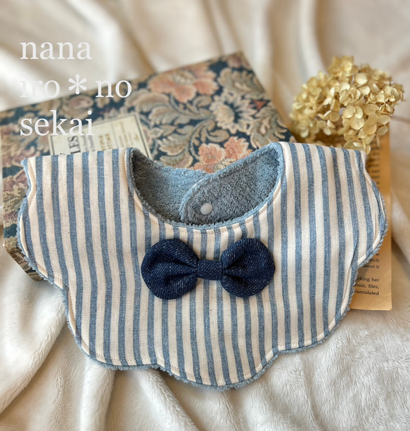 マリンストライプ☆蝶ネクタイリボンスタイ☆女の子☆男の子☆出産祝い