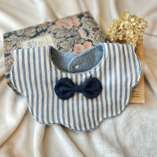 マリンストライプ☆蝶ネクタイリボンスタイ☆女の子☆男の子☆出産祝い