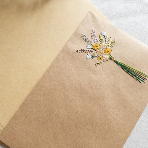 花束のレターセット／刺繍 レターセット wakako 通販 15748767