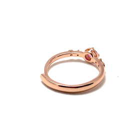 RG23-140 天然 ピンク サファイア リング 指輪 シンプル フリーサイズ 18KGP 金属アレルギー対応 7枚目の画像