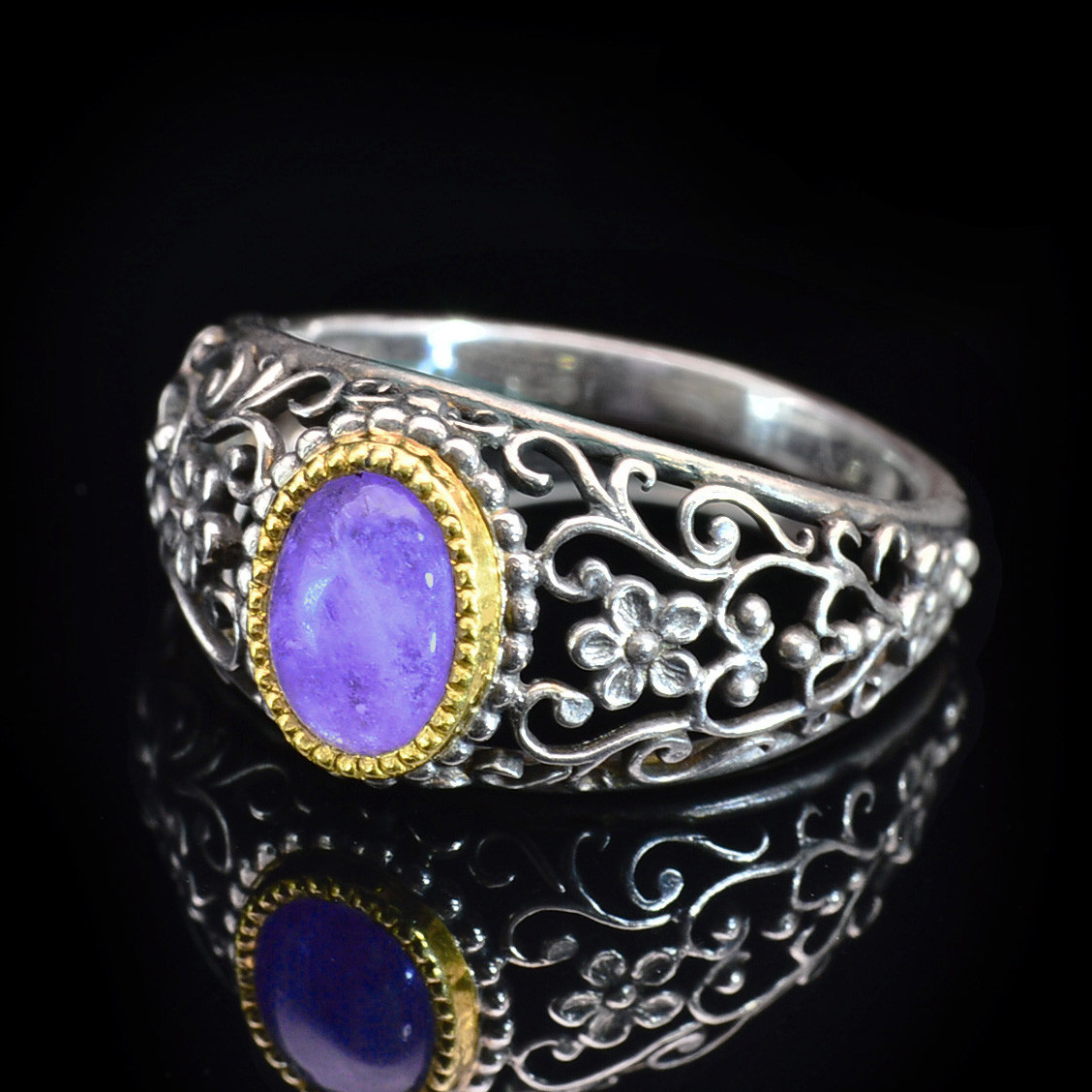 Alice｜アリス　ハックマナイト　覆輪 リング　（K24 ＆ SV925）ジュエリー