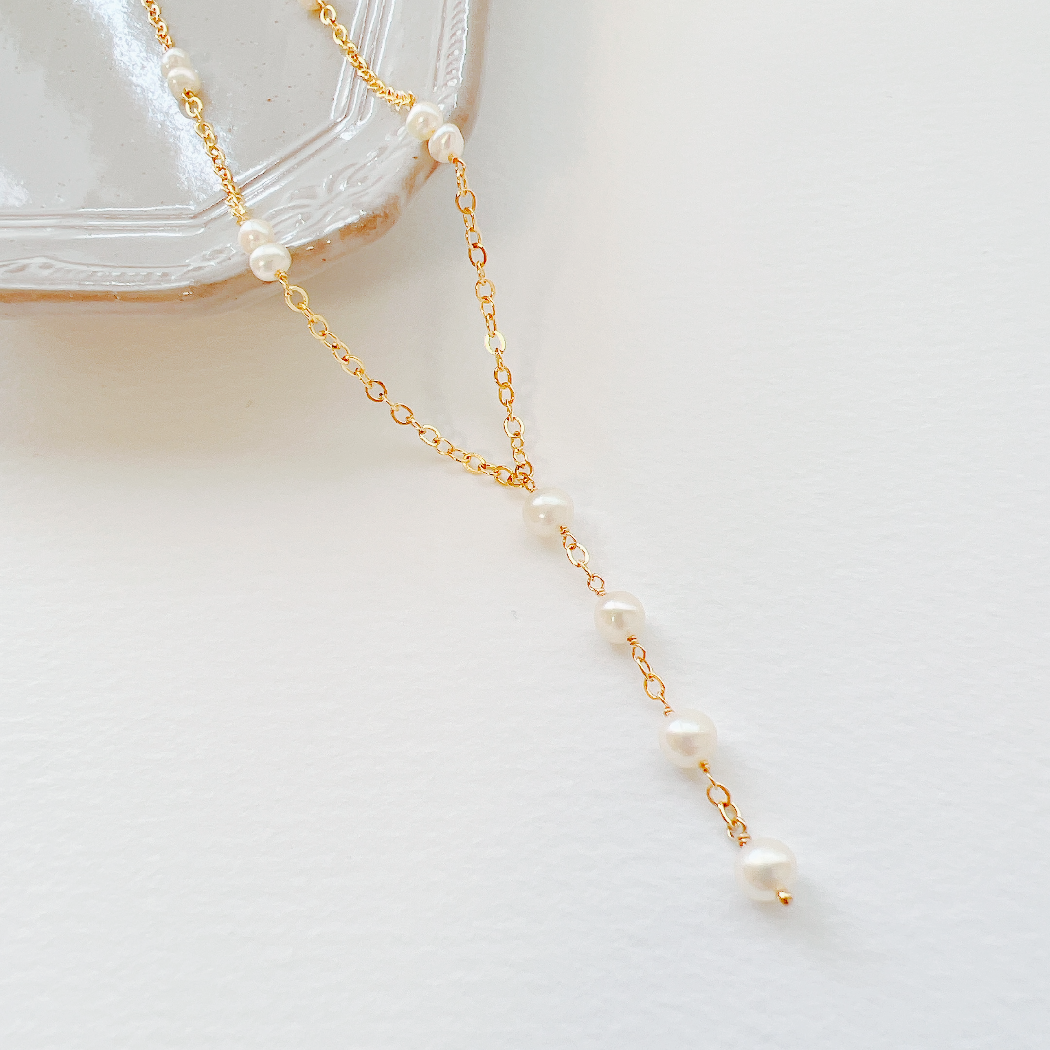 〜14kgf〜　淡水パールのロングYネックレス