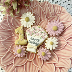くすみカラーの花束クッキーセット 1枚目の画像