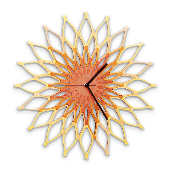 Fireworks II - copper / gold color wall clock 第8張的照片